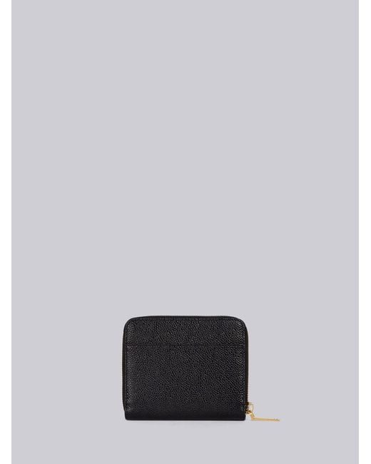 Thom Browne Black Logo Embossed Zipped Wallet