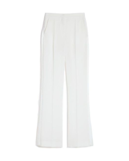 Max Mara White Pianoforte Crine Straight Leg Pants