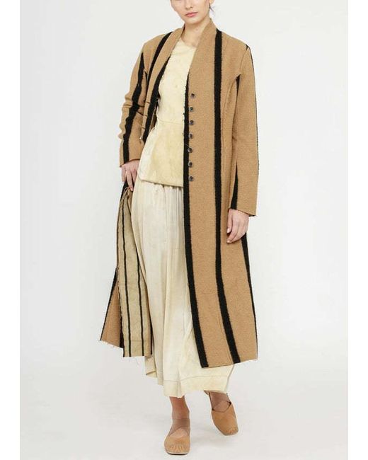 Uma Wang Natural Button-Down Round Neck Blouse