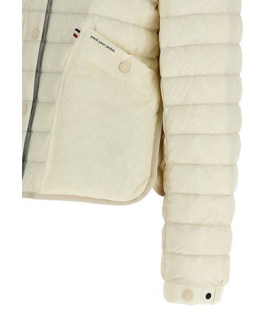 Moncler White Grenoble Madulains Logo Patch Quilted Jacket