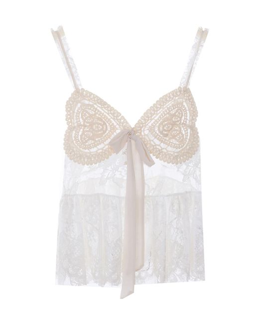 Aniye By White Noa Lace Bow Detail Top