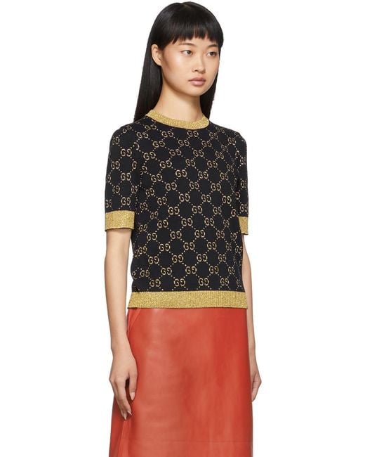 Gucci Blue Gg Lam Cotton Top