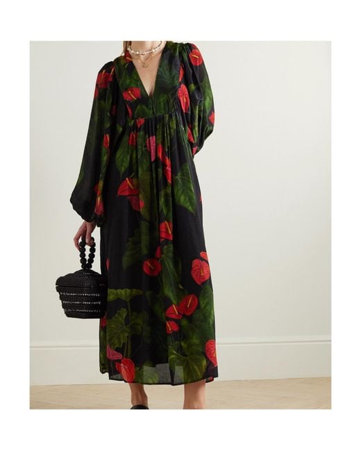 Farm Rio Black Patterned Dress