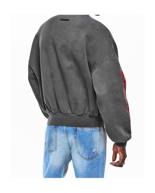 Fear Of God Gray Logo Long-Sleeve Sweatshirt for men