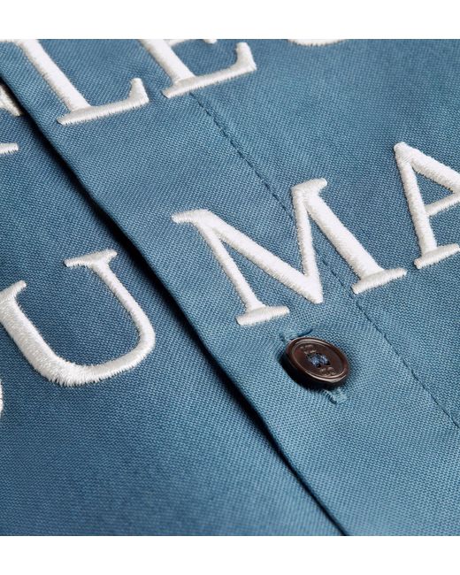 Dior Blue Overshirt With Book Cover Embroidery for men