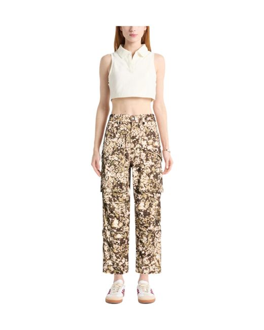 Isabel Marant Natural Camouflage-Print Straight Cargo Pants