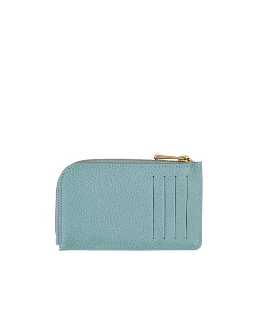 Longchamp Blue Le Foulonné Grained Leather Cardholder for men
