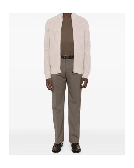 Drumohr Multicolor Ribbed Zip-Front Cardigan for men
