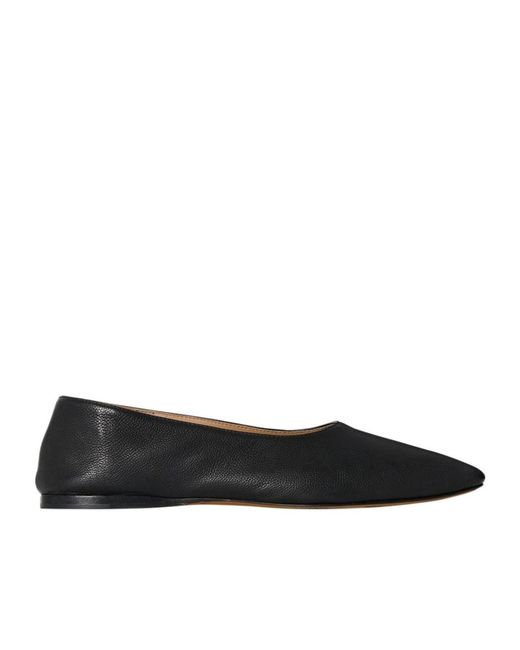The Row Black Awar Leather Flats