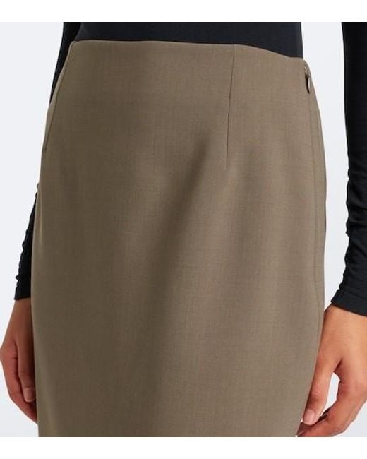 Mugler Brown Wool-Blend Pencil Skirt