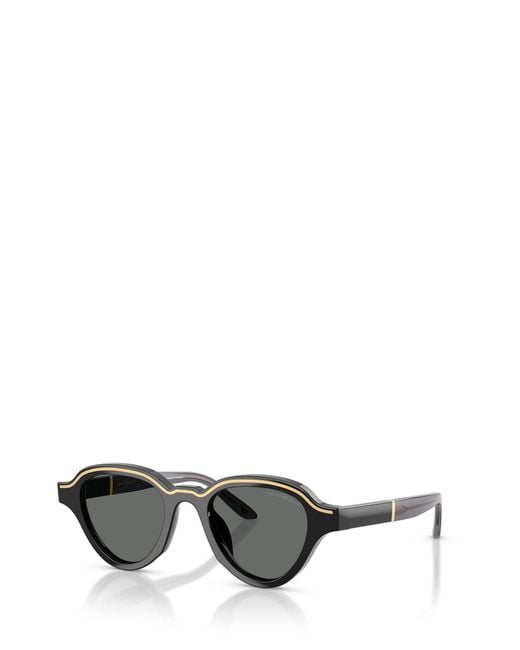 Emporio Armani White Irregular Frame Sunglasses for men