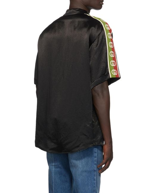Gucci Black Side-Panel Bowling Shirt for men