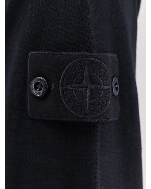 Stone Island Blue Logo-Patch Crewneck Jumper for men