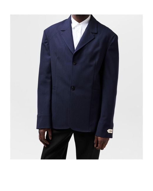 Jacquemus Blue Long-Sleeved Suit Jacket for men