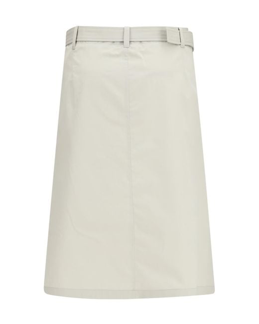 Rier White Cotton A-Line Skirt