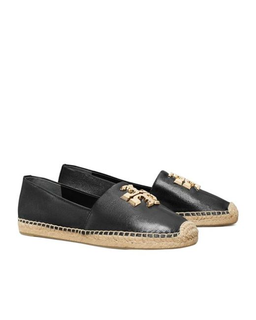 Tory Burch Black Eleanor Logo Plaque Espadrilles