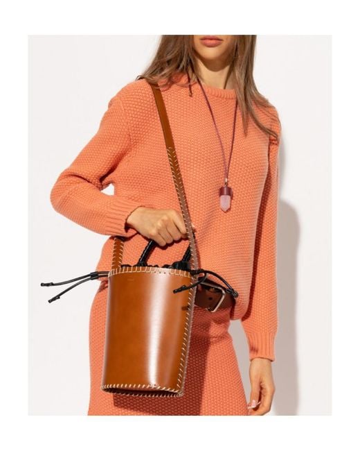 Chloé Brown Louela Leather Bucket Bag