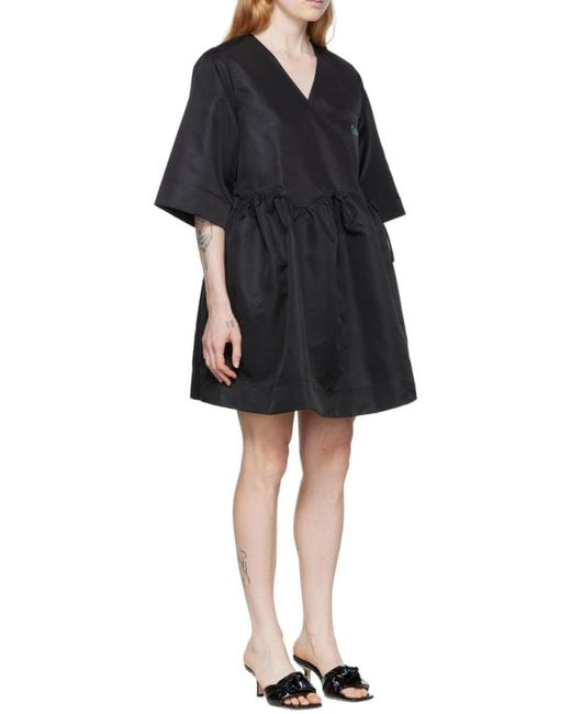 Ganni Black Y-Neck Dress