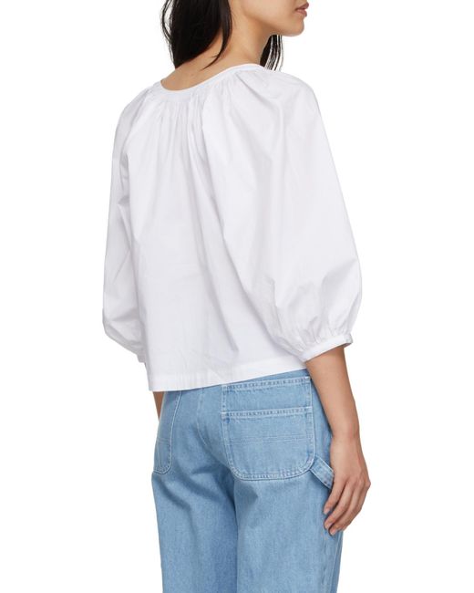 Staud White Dill Button-Up Shirt