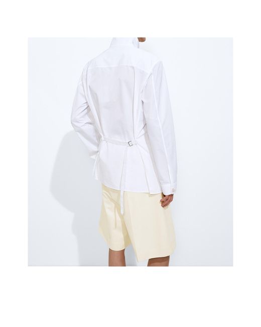 Bottega Veneta White Cotton Poplin Shirt for men