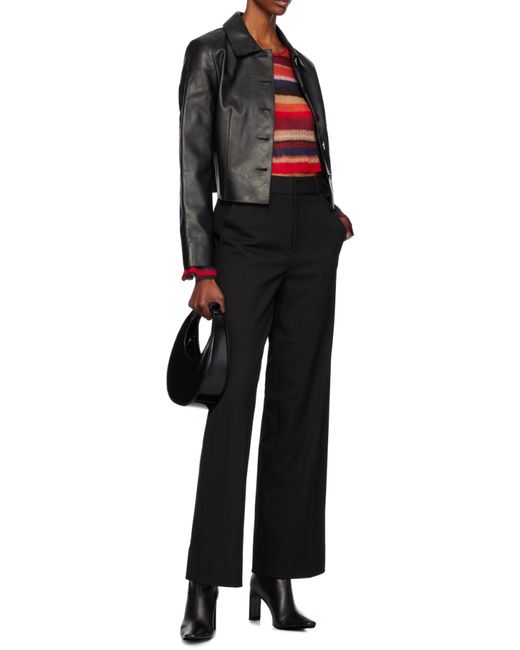 Staud Black Belt-Loop Casual Pants