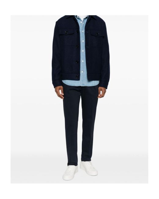 Dondup Blue Button-Up Overshirt for men