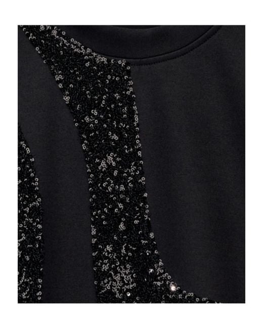 Emporio Armani Black Embellished Crewneck Sweatshirt