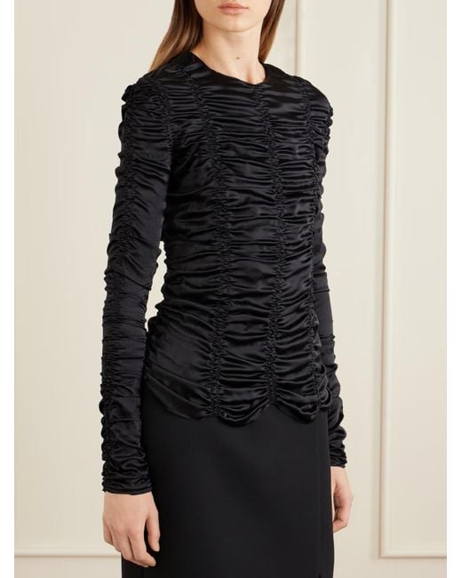 Khaite Black Rory's Pleated Top