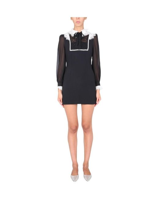 Self-Portrait Black Diamante Mini Dress