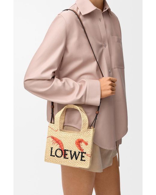 Loewe Natural Mini Logo Font Tote Bag