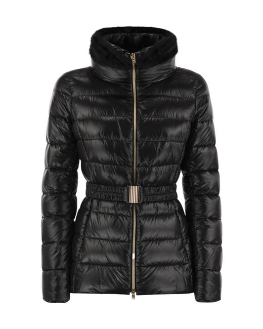 Herno Black Hooded Down Jacket
