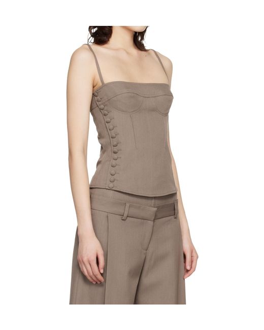 KNWLS Brown Jett Corset Top