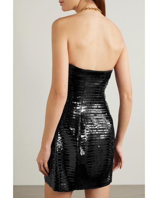 A.L.C. Black Sequin Satin Mini Skirt