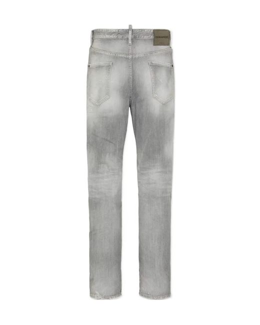 DSquared² Gray Brushed Wash 642 Distressed Jeans for men