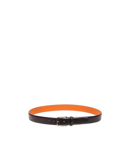 Santoni White Logo Belt for men