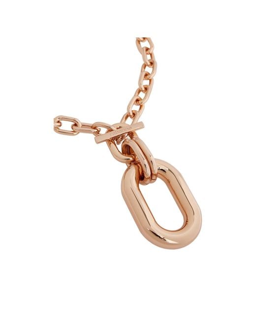 Rabanne White Rabanne Xl Link Logo Engraved Necklace