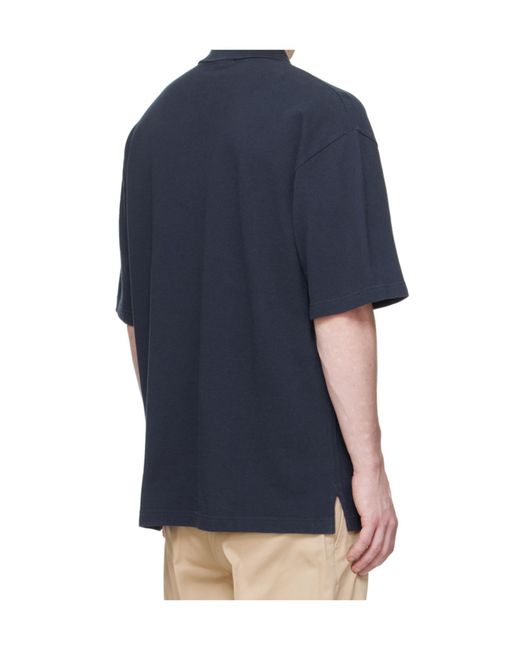 Maison Kitsuné Blue Maison Kitsuné Bold Fox Head Patch Oversized Polo Shirt for men
