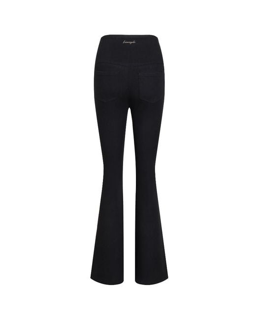LIU REGALI Black Split High-Rise Flared Jeans