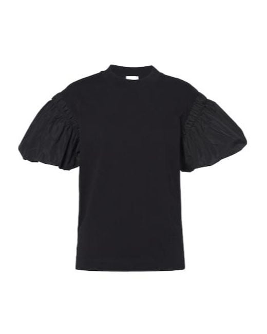 Patou Black Puff-Sleeve Cotton Jersey T-Shirt