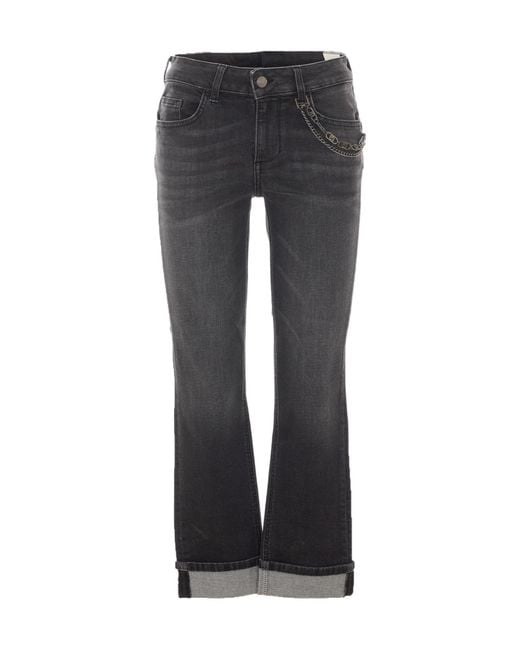 Liu Jo Gray Casual Trousers With Belt Loops