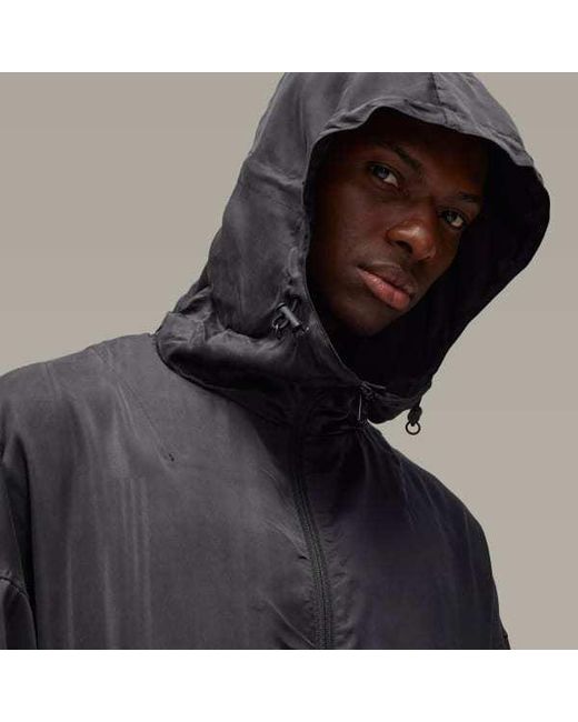 Y-3 Black 3-Striped Hooed Jacket for men