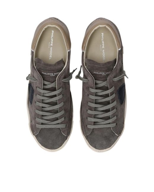 Philippe Model Brown Prsx Suede Low-Top Sneakers for men