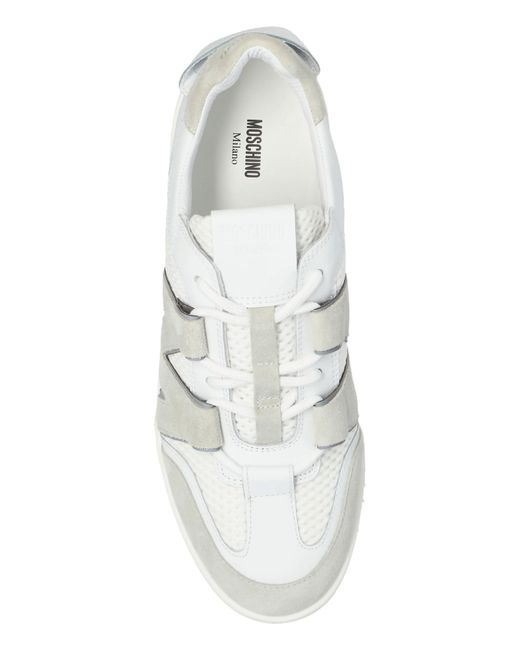 Moschino White Round-Toe Sneakers for men