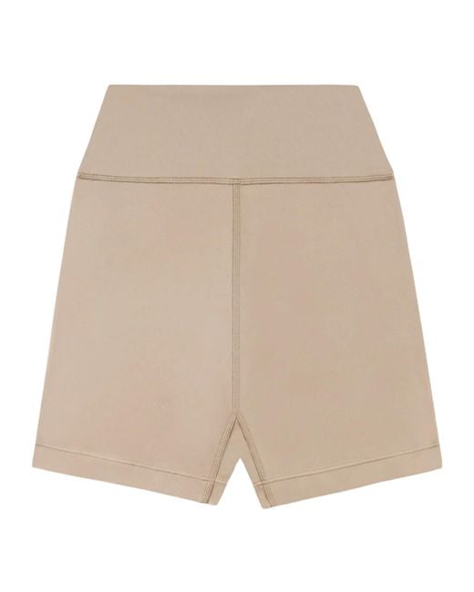 Sporty & Rich Natural High-Waisted Logo Detailed Shorts