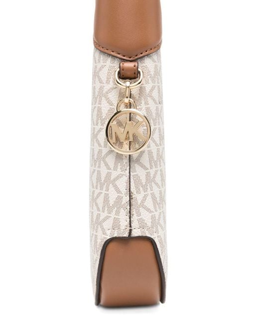 MICHAEL Michael Kors White 'Alice' Logo-Charm Shoulder Bag