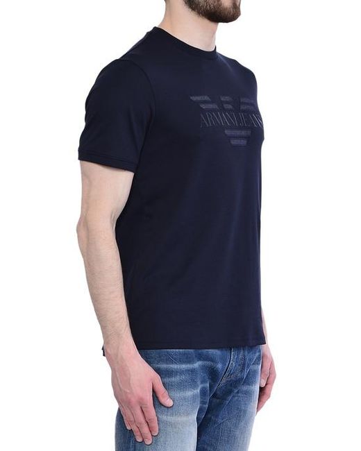 Armani Jeans Black Logo Pattern T-Shirt for men