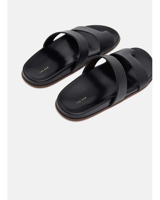 The Row Black Open-Toe Slippers