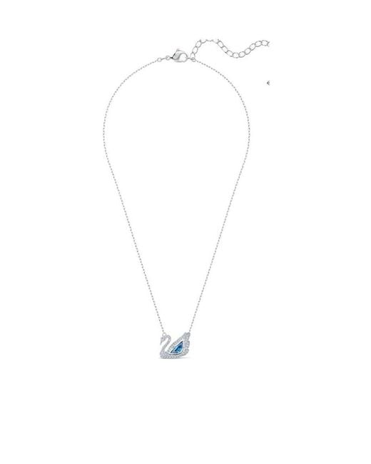 Swarovski White Crystal-Embellished Logo Pendant Chain