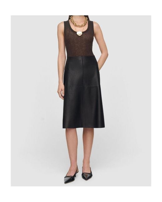Joseph Black Niven Soft Nappa Leather Skirt