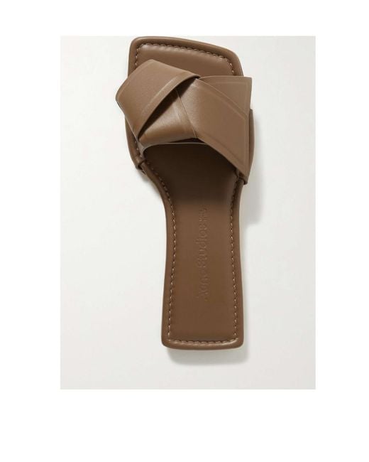 Acne Brown Logo Slippers